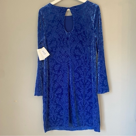 Eci New York Blue Bohemian Bell-Sleeve Velvet Dress - Picture 2 of 14